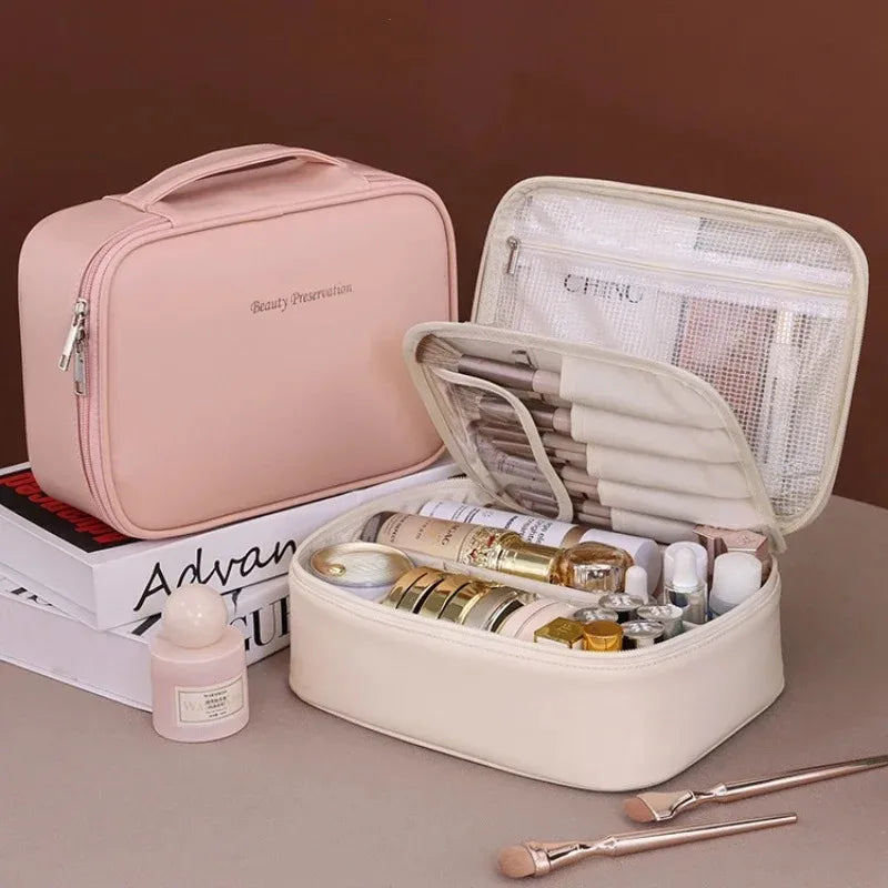 Trousse de Maquillage Femme Grande Capacité – Sac Cosmétique de Voyage Portable, Organisateur Beauté Pratique et Élégant
