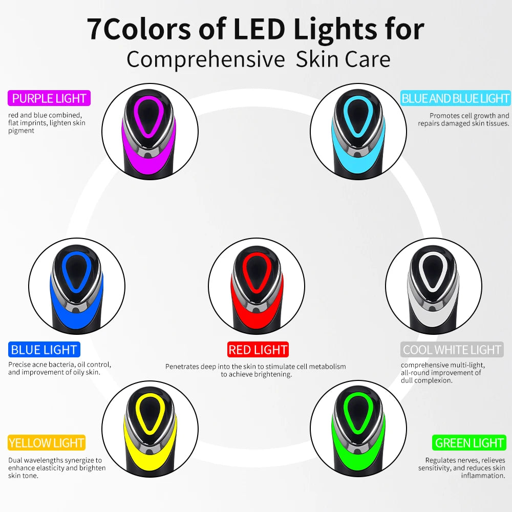 Ager Booster Pro 6-en-1 – Appareil LED visage & cou, lifting et massage