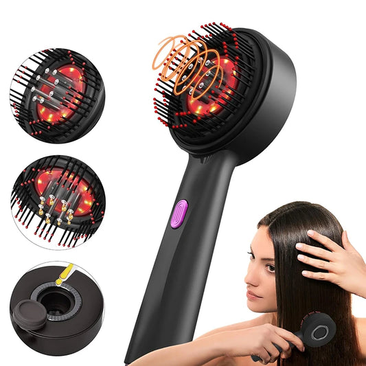Peigne de Massage électrique à vibrations, thérapie à la lumière rouge, brosse de Massage pour la croissance des cheveux, Anti-perte de cheveux, applicateur d'huile liquide, soins capillaires