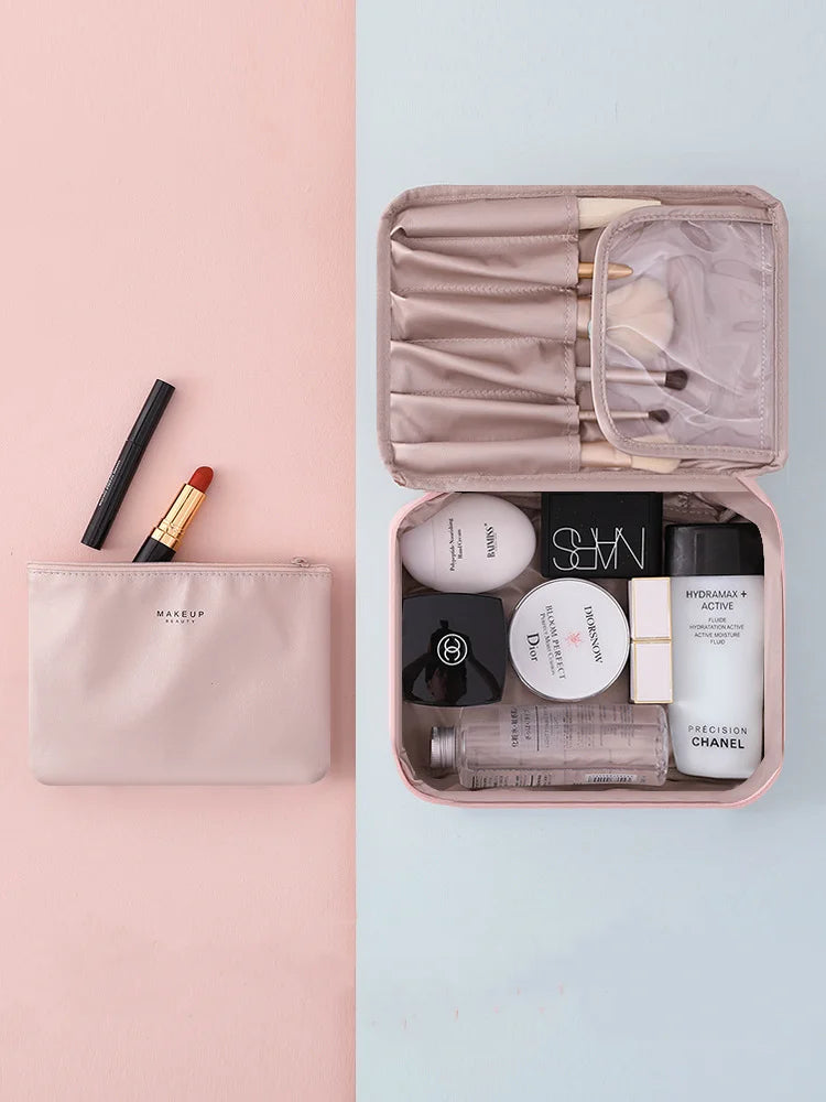 Sac à cosmétiques Portable pour femmes, Index d'apparence élevée, sac de lavage de voyage de grande capacité, sac de rangement de maquillage tridimensionnel