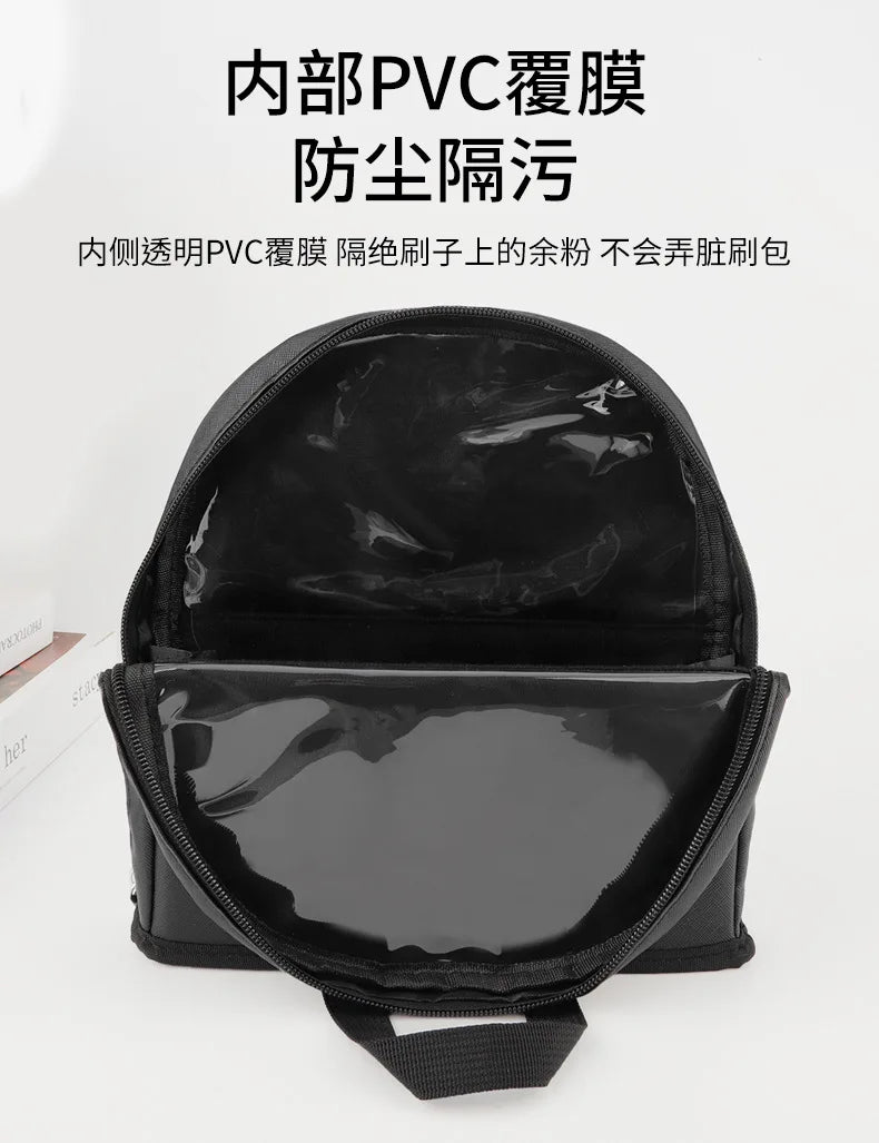 Sac de rangement de maquillage Portable européen et américain, sac à main de maquillage professionnel avec fermeture magnétique, sac à brosse pliable, grande casquette