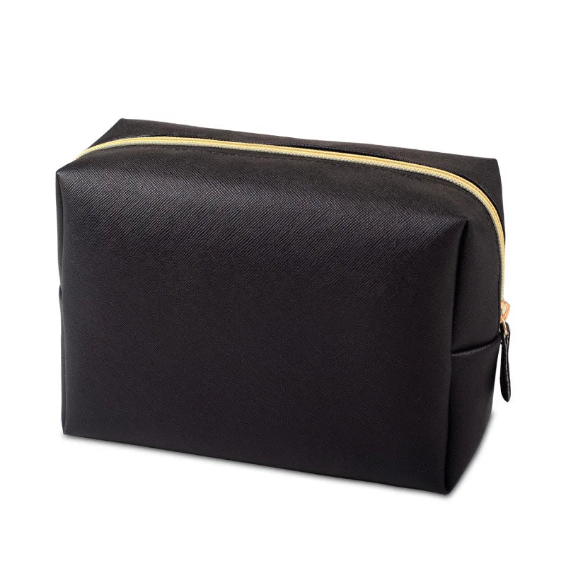 Trousse de maquillage brodée personnalisée, Portable en cuir PU Saffiano, Kits de cosmétiques de toilette imperméables pour hommes et femmes, Logo avec nom personnalisé