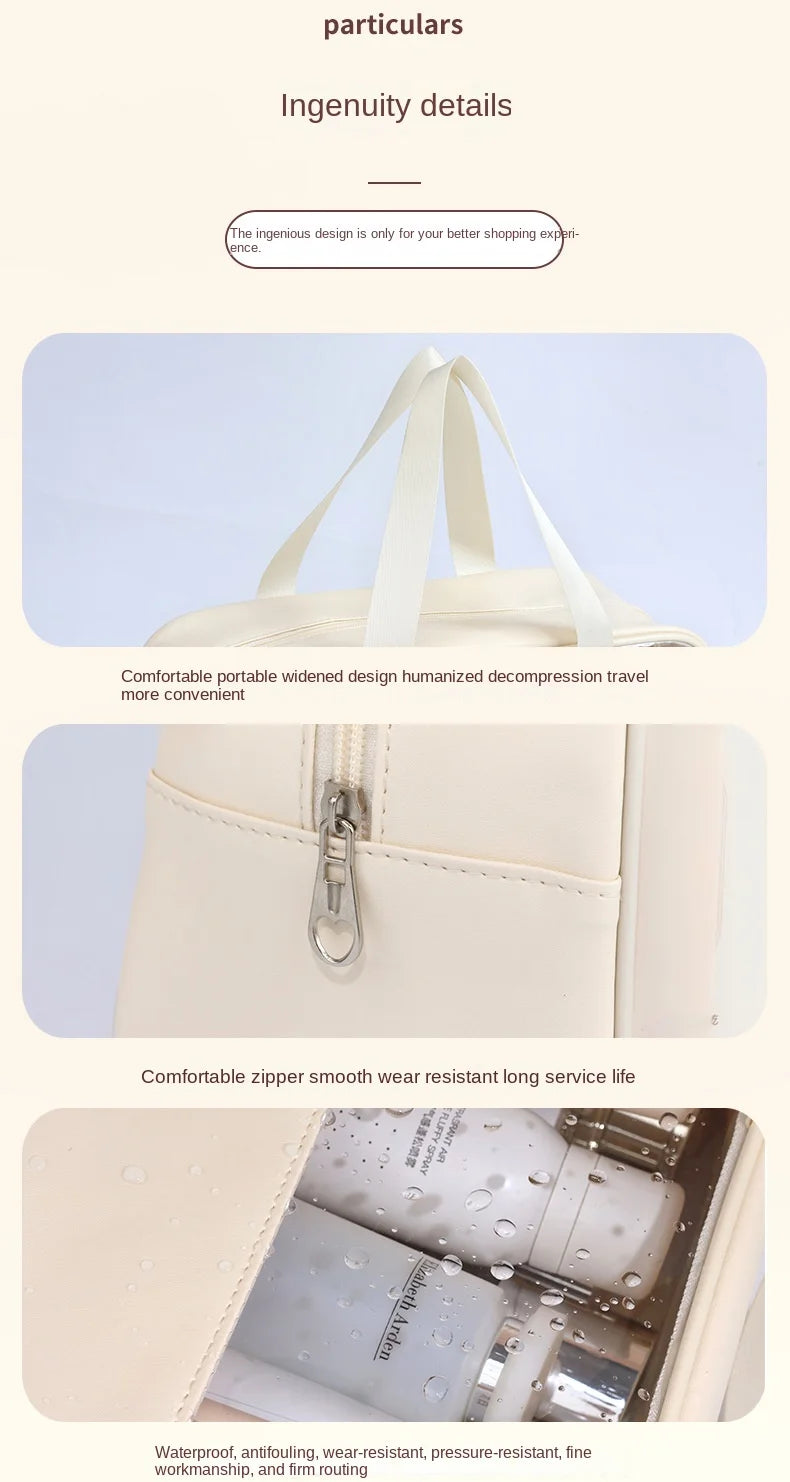 Sac à cosmétiques de voyage Portable pour femmes, trousse de maquillage transparente, sacs de lavage de bain de grande capacité, mallette de rangement étanche multifonction