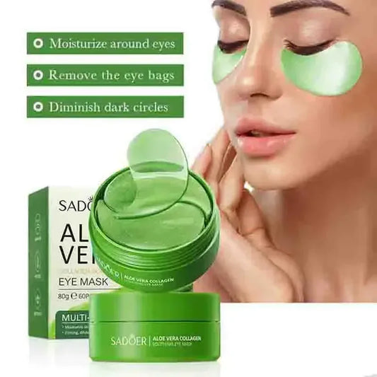 Patchs Raffermissants Yeux – Collagène, 60 pcs ,Masque Yeux Aloe Vera – Anti-cernes & Hydratant.