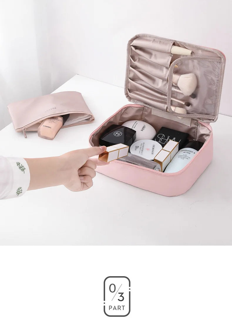 Sac à cosmétiques Portable pour femmes, Index d'apparence élevée, sac de lavage de voyage de grande capacité, sac de rangement de maquillage tridimensionnel