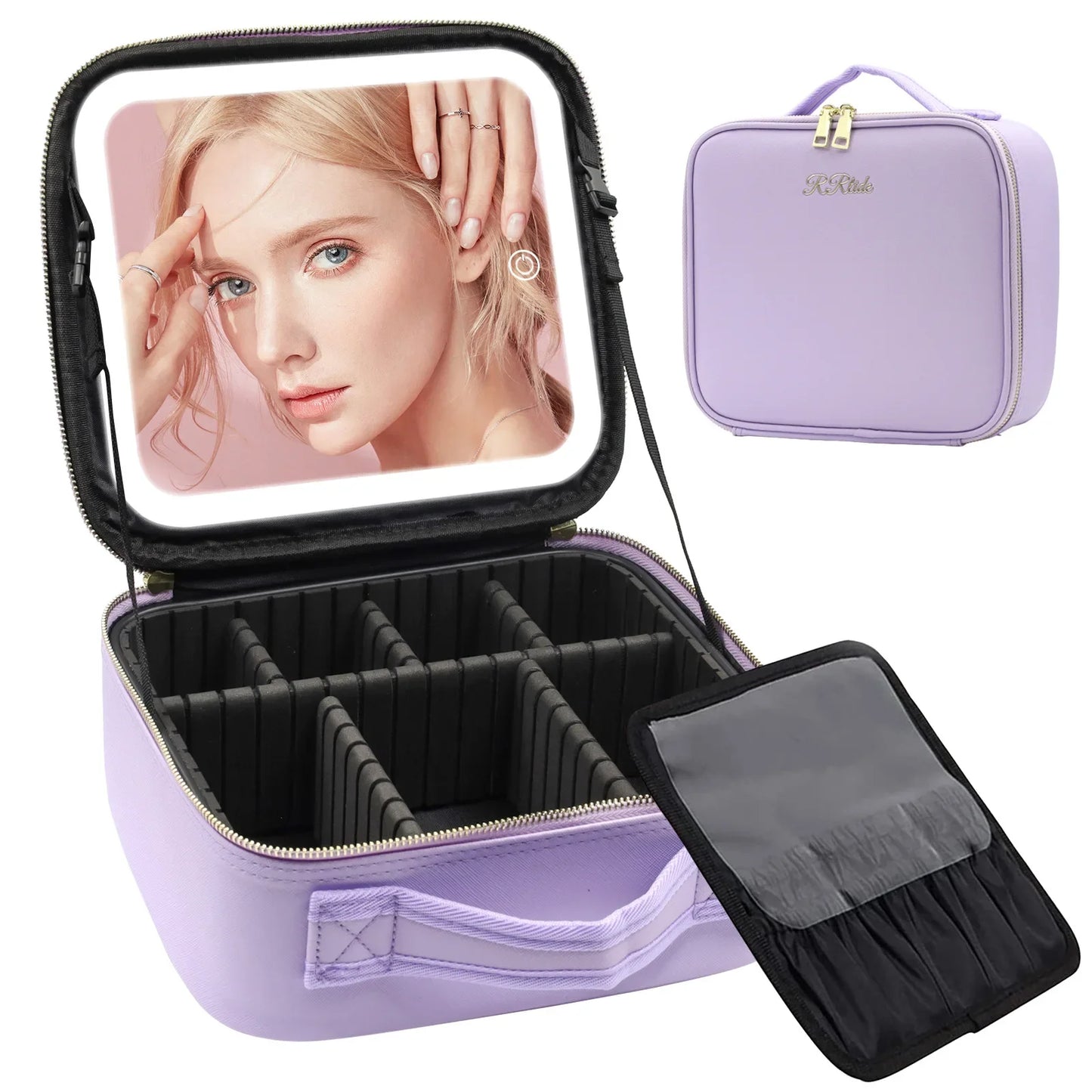 Trousse de maquillage de voyage éclairée par LED avec miroir, organisateur de maquillage Portable étanche, étui à cosmétiques, cadeau d'anniversaire pour filles et femmes