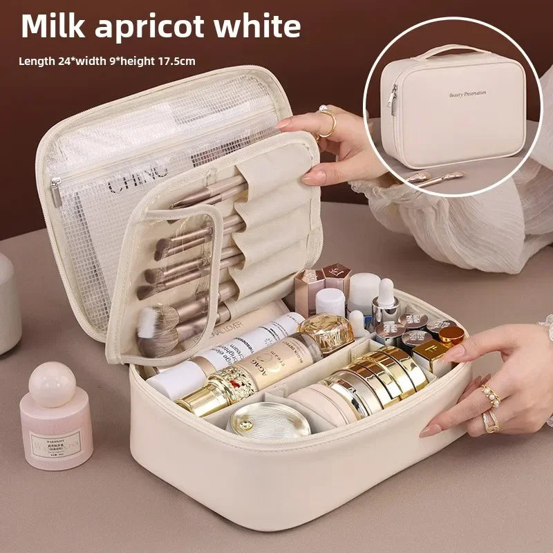 Trousse de Maquillage Femme Grande Capacité – Sac Cosmétique de Voyage Portable, Organisateur Beauté Pratique et Élégant
