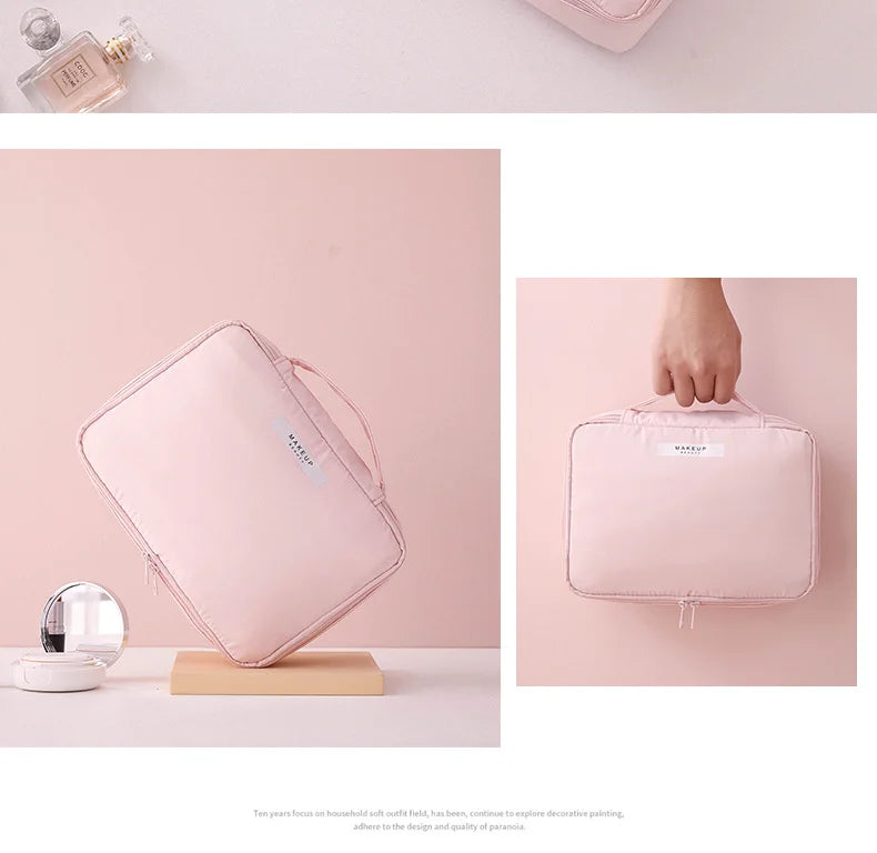 Sac à cosmétiques Portable pour femmes, Index d'apparence élevée, sac de lavage de voyage de grande capacité, sac de rangement de maquillage tridimensionnel