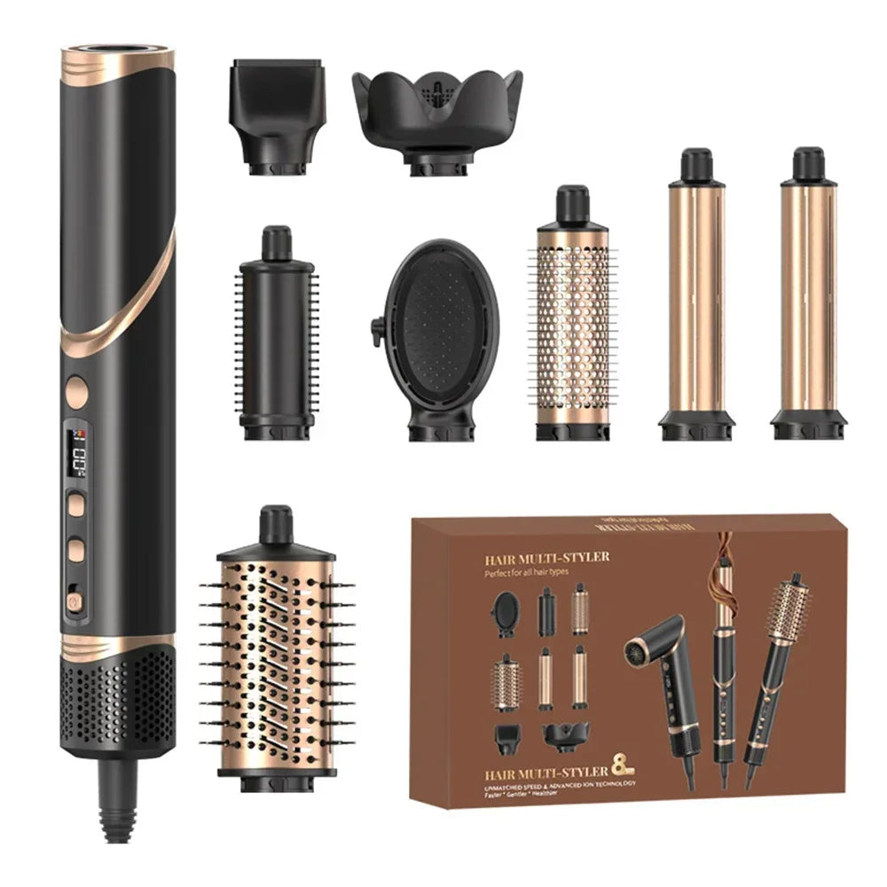 Sèche-cheveux pliant professionnel, fer à friser automatique, outils de coiffure de salon, air wrap, haute vitesse, 110000, 8 en 1