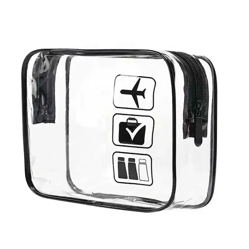 Sac en plastique Pvc, sac à cosmétiques étanche, sac de rangement de cosmétiques de voyage, sacoche, trousse de toilette transparente, Logo d'avion