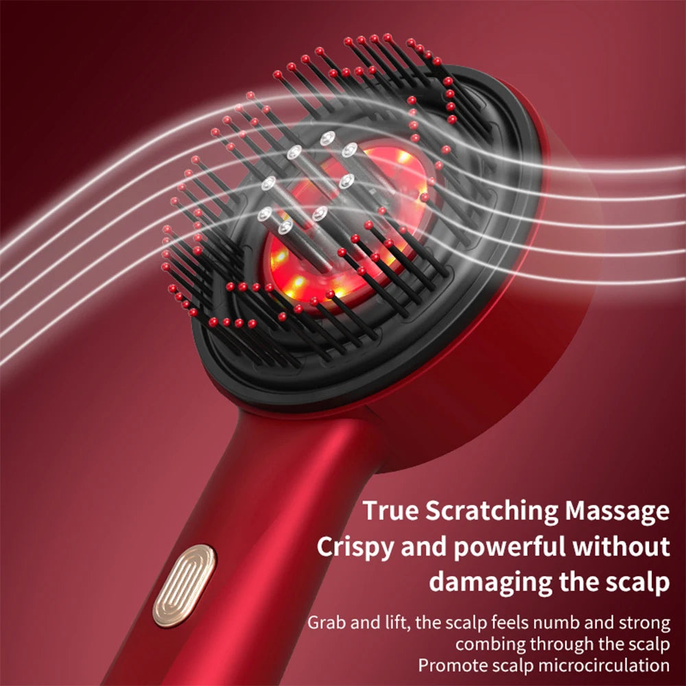 Peigne de massage électrique pour la tête, brosse pour le cuir chevelu, applicateur d'huile essentielle, grattage et pétrissage, croissance des cheveux