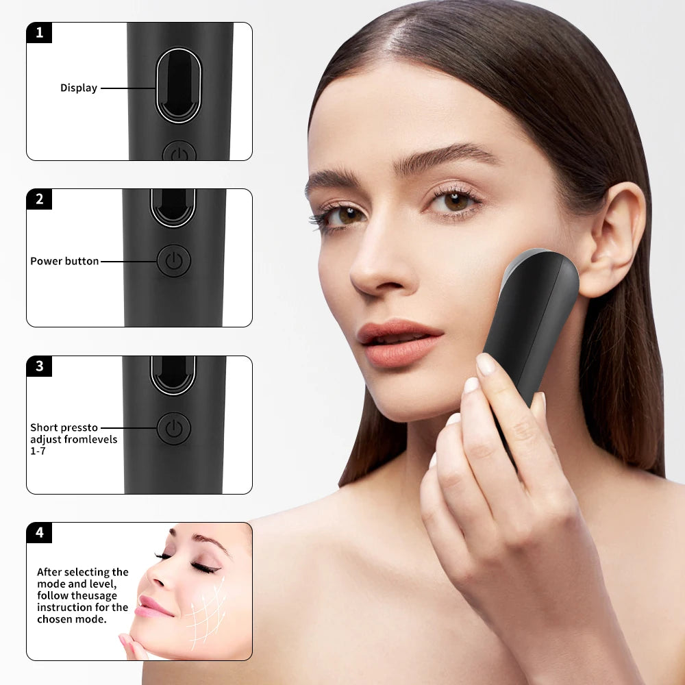 Ager Booster Pro 6-en-1 – Appareil LED visage & cou, lifting et massage