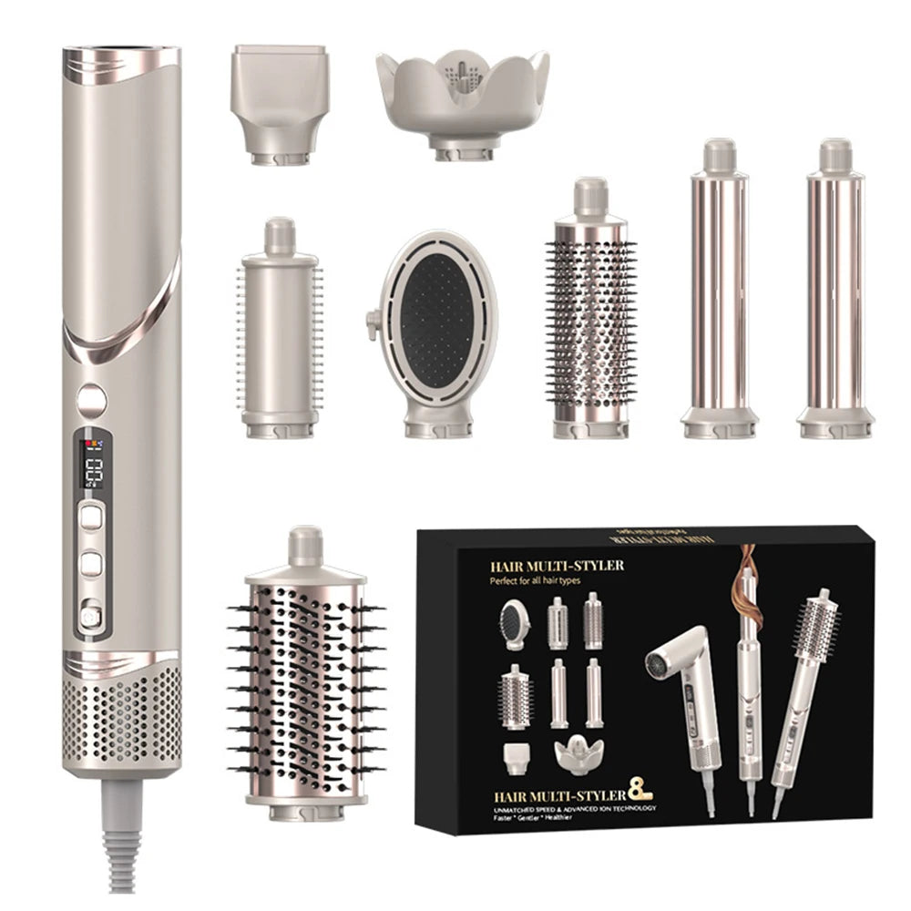 Sèche-cheveux pliant professionnel, fer à friser automatique, outils de coiffure de salon, air wrap, haute vitesse, 110000, 8 en 1