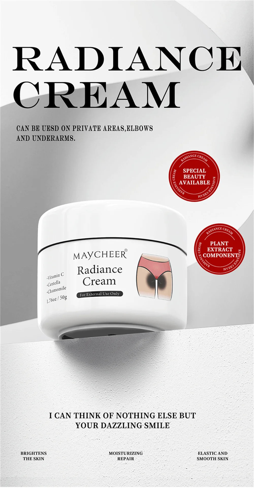 MAYCHEER – Crème pour Éliminer les Taches Sombres et Unifier le Teint | Aisselles, Genoux, Bras