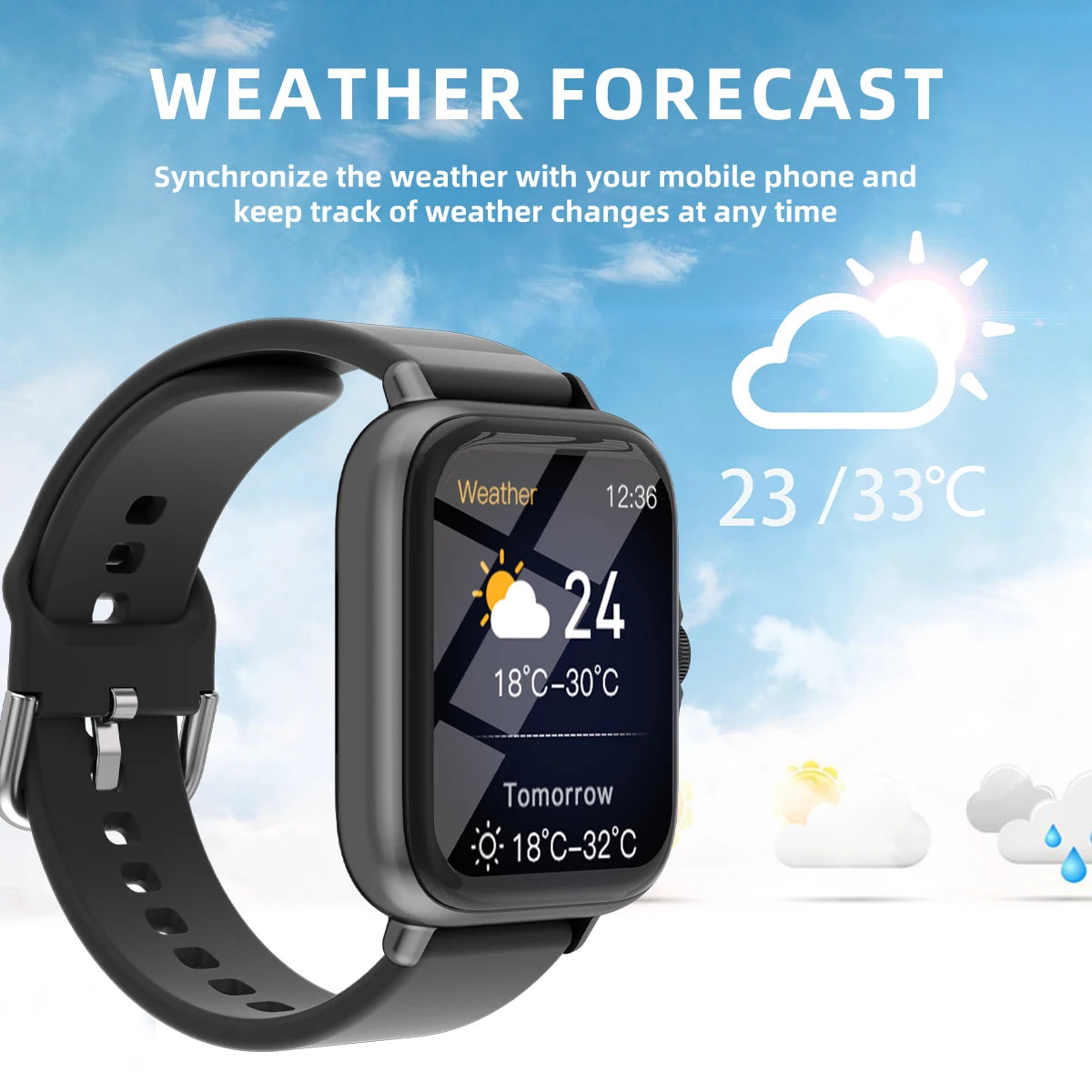 Montre intelligente étanche avec podomètre pour iPhone et Android, réponse à un message, surveillance du sommeil, informations et diag, sport, en effet, 1.83