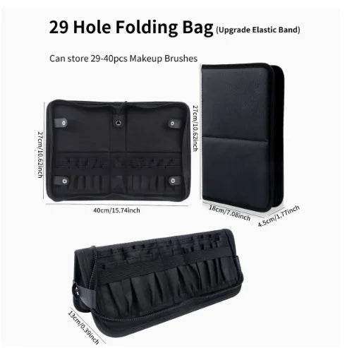 Sac de rangement de maquillage Portable européen et américain, sac à main de maquillage professionnel avec fermeture magnétique, sac à brosse pliable, grande casquette
