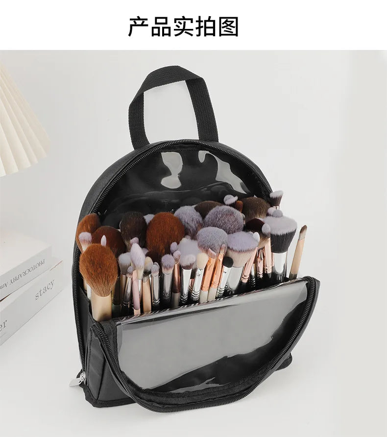 Sac de rangement de maquillage Portable européen et américain, sac à main de maquillage professionnel avec fermeture magnétique, sac à brosse pliable, grande casquette