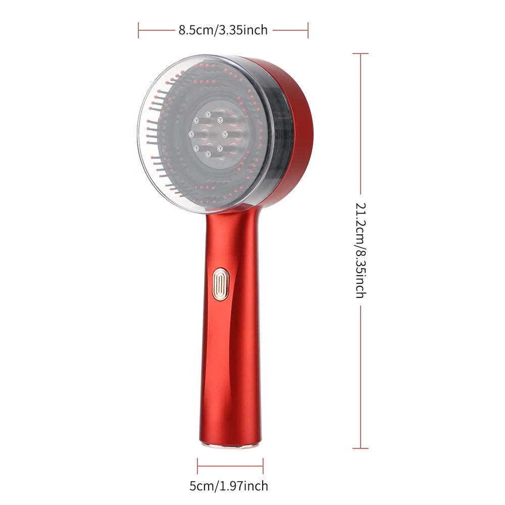 Peigne de Massage électrique à vibrations, thérapie à la lumière rouge, brosse de Massage pour la croissance des cheveux, Anti-perte de cheveux, applicateur d'huile liquide, soins capillaires