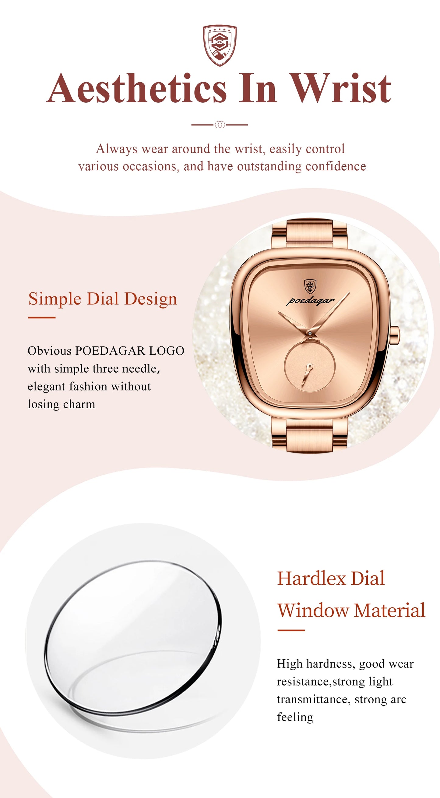 POEDAGAR montre de luxe pour femme étanche en acier inoxydable Quartz dames montre de haute qualité femmes montres élégant femme horloge
