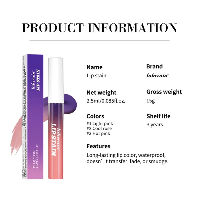 Rouge à lèvres liquide imperméable, 3 couleurs, hydratant durable, brillant à lèvres, ne se décolore pas, Sexy, tatouage teint, cosmétiques pour les lèvres