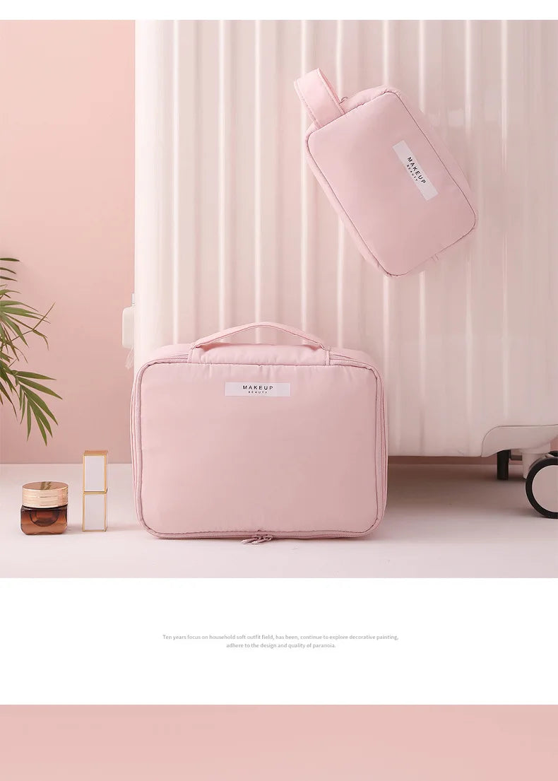 Sac à cosmétiques Portable pour femmes, Index d'apparence élevée, sac de lavage de voyage de grande capacité, sac de rangement de maquillage tridimensionnel