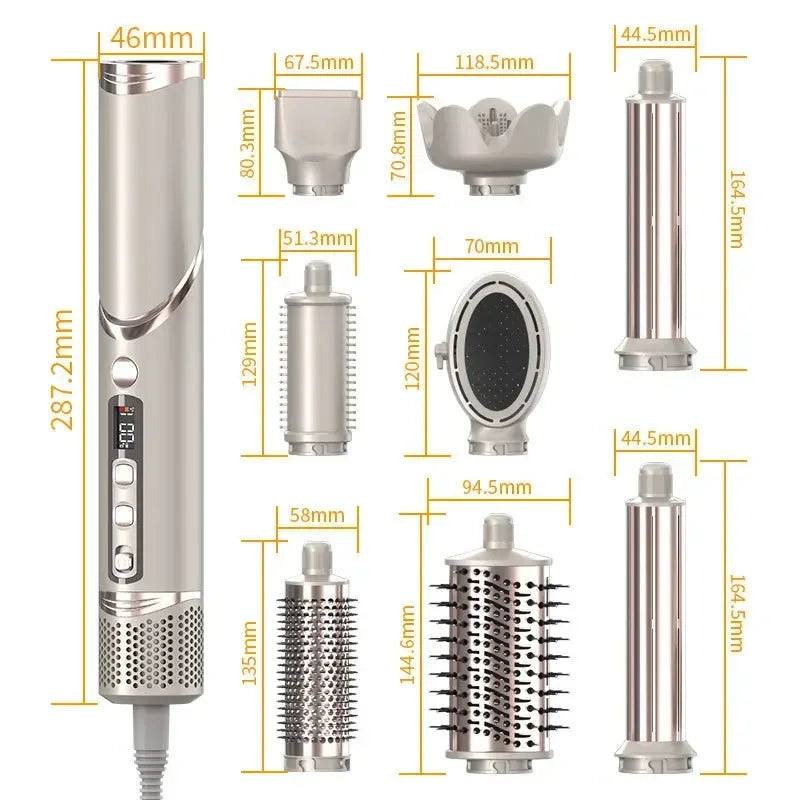 Sèche-cheveux pliant professionnel, fer à friser automatique, outils de coiffure de salon, air wrap, haute vitesse, 110000, 8 en 1