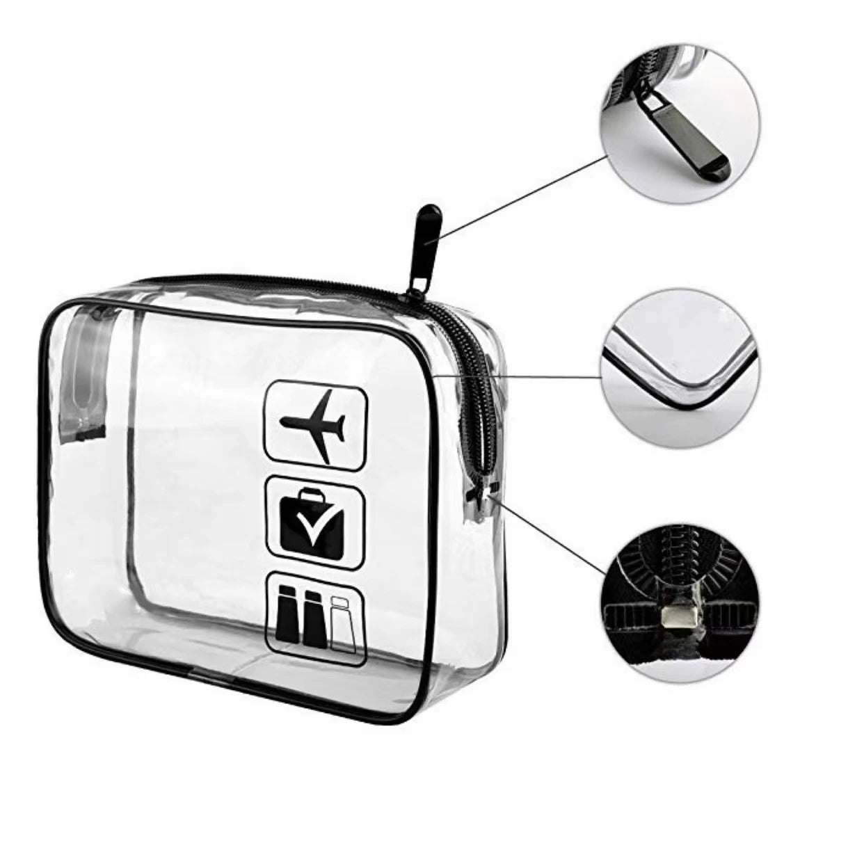 Sac en plastique Pvc, sac à cosmétiques étanche, sac de rangement de cosmétiques de voyage, sacoche, trousse de toilette transparente, Logo d'avion