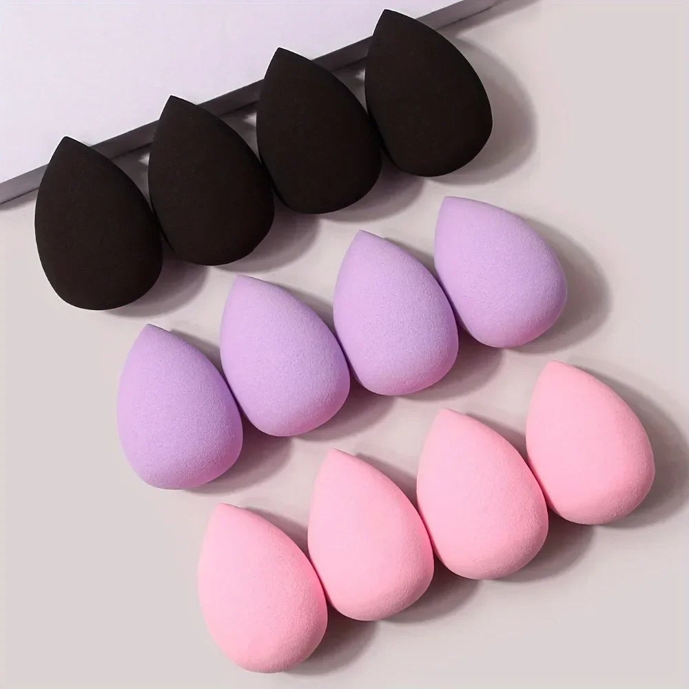 Éponge de maquillage multicolore, 12 pièces, mélangeur, œuf de beauté, bouffante de cosmétiques, fond de teint doux, bouffantes de poudre, accessoires de maquillage pour femmes