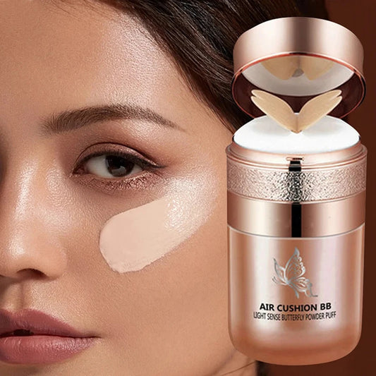 BB crème à coussin d'air, bouffée de poudre de papillon, fond de teint hydratant, correcteur, blanchissant, contrôle de l'huile, imperméable, maquillage, cosmétiques